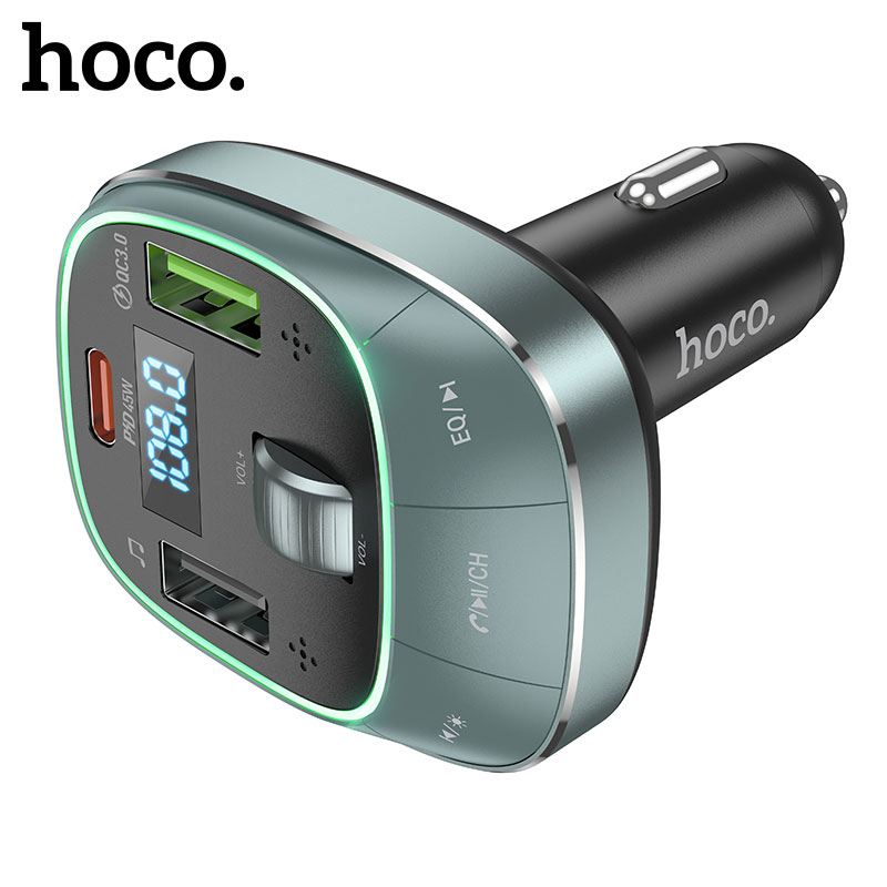 Hoco E76 - อุปกรณ์รับสัญญาณบลูทูธ FM รถยนต์ พร้อมช่องชาร์จ 48W - Image 3