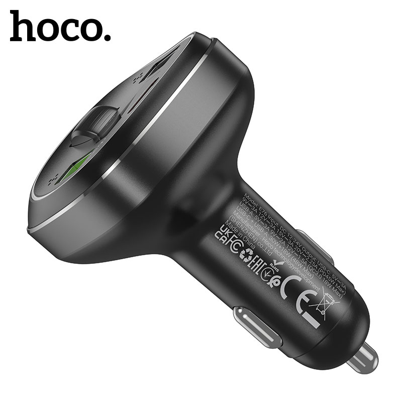 Hoco E76 - อุปกรณ์รับสัญญาณบลูทูธ FM รถยนต์ พร้อมช่องชาร์จ 48W - Image 5
